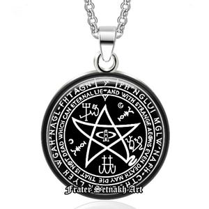 Necronomicon Amulet, The Elder Sign Pendant, Ritual Pendant, Mad Arab Book, Ancient Magick, Chaos Talisman, Cthulu Talisman #15.2