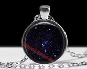 Orion's belt necklace, star constellation pendant, astronomy jewelry, ancient aliens, occult art, magick, Three Kings or Three Sisters #347