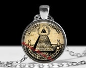 Masonic jewelry,  Novus Ordo Seclorum pendant, occult pyramid necklace,  magic amulet, esoteric, sacred jewelry #73