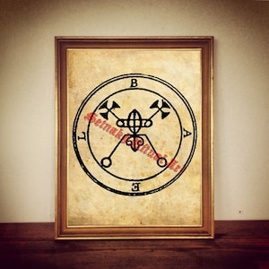1 BAEL, BAAL demon seal print, Goetia sigil poster, Lemegeton demon art, Lesser Key of Solomon occult ritual cards summoning demons #104.1