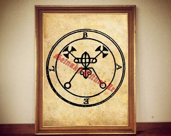 1 BAEL, BAAL demon seal print, Goetia sigil poster, Lemegeton demon art, Lesser Key of Solomon occult ritual cards summoning demons #104.1