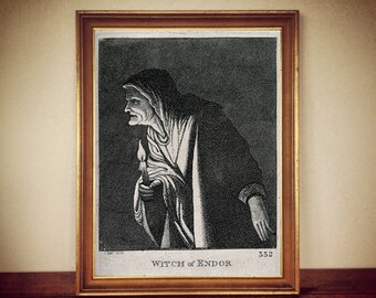 Witch of Endor Print, Vintage Occult Art, Esoteric Home Decor #W25