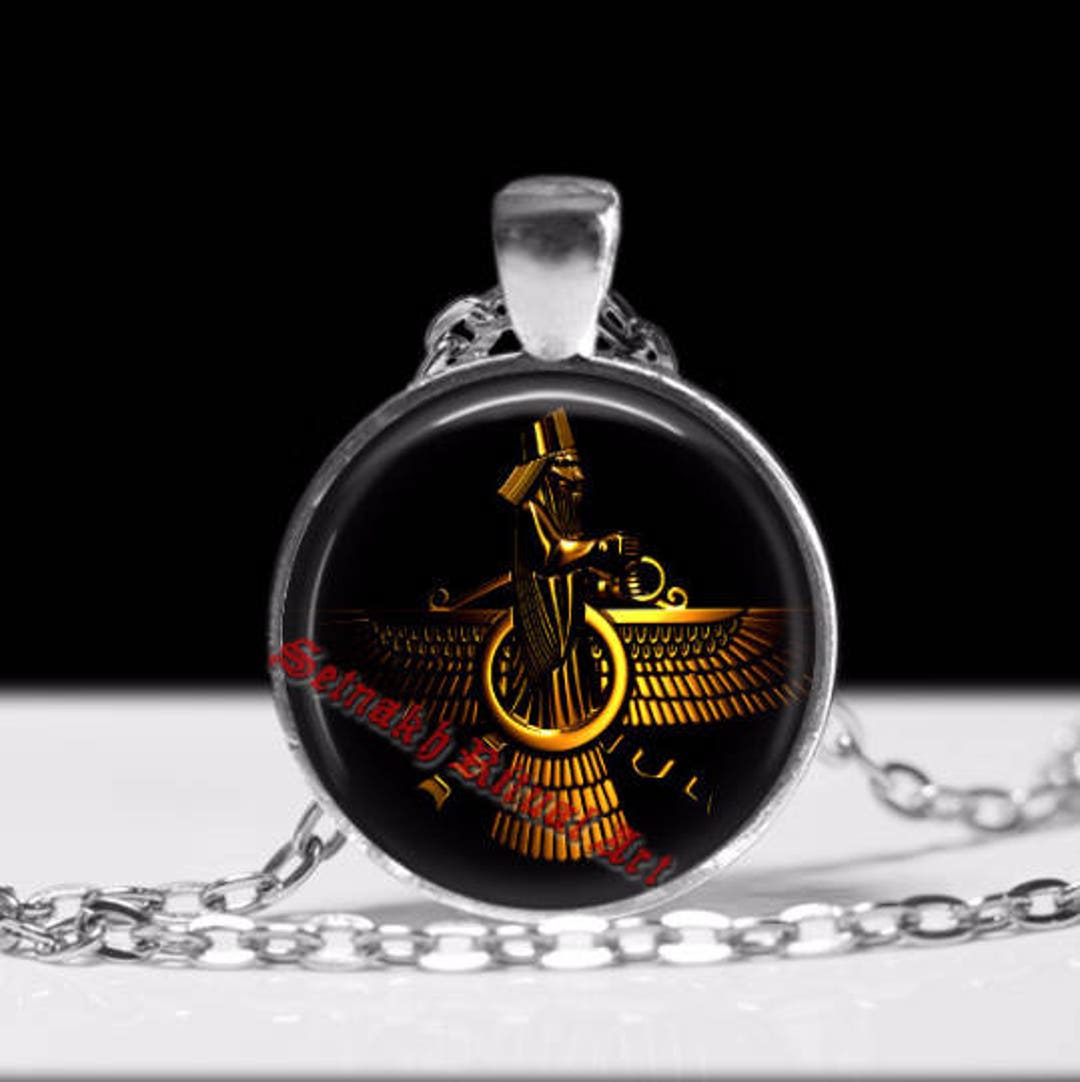 Ahura Mazda Pendant, Ormuzd Necklace, Faravahar Pendant, God of