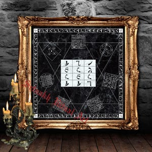 HOLY TABLE print, Dee and Edward Kelley&#39;s Great Table poster, Ceremonial Enochian Magick, Summoning Angels art, occult art #402