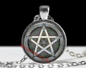 Pentagram jewelry, wiccan pendant, witch necklace, occult accessories, magic talisman, pagan amulet, witchcraft jewelry #111