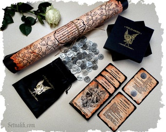 Engel-Talisman für Glück, Liebe, Gesundheit, Reichtum – Magische Sammlung für Lichtarbeiter | Engelssegen heraufbeschwören: Set mit 72 Münzen und Karten