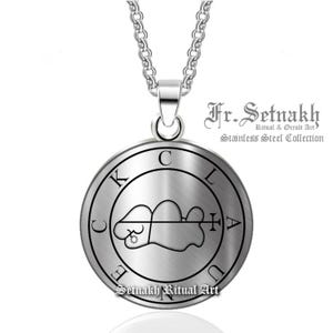 Clauneck Talisman, Demon of wealth, money, assisting in the discovery of hidden treasure, stainless steel pendant #DM7