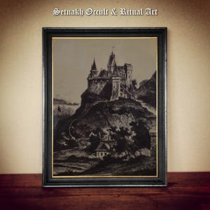 Bran Castle Print – Dracula's Transylvania, Gothic Horror Art #DM44