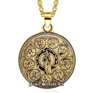 Planetary Glyphs Talisman Necklace – Astrological Pendant, Wiccan Jewelry, Occult Amulet, Dante Alighieri Inspired, Witchy Gift #561