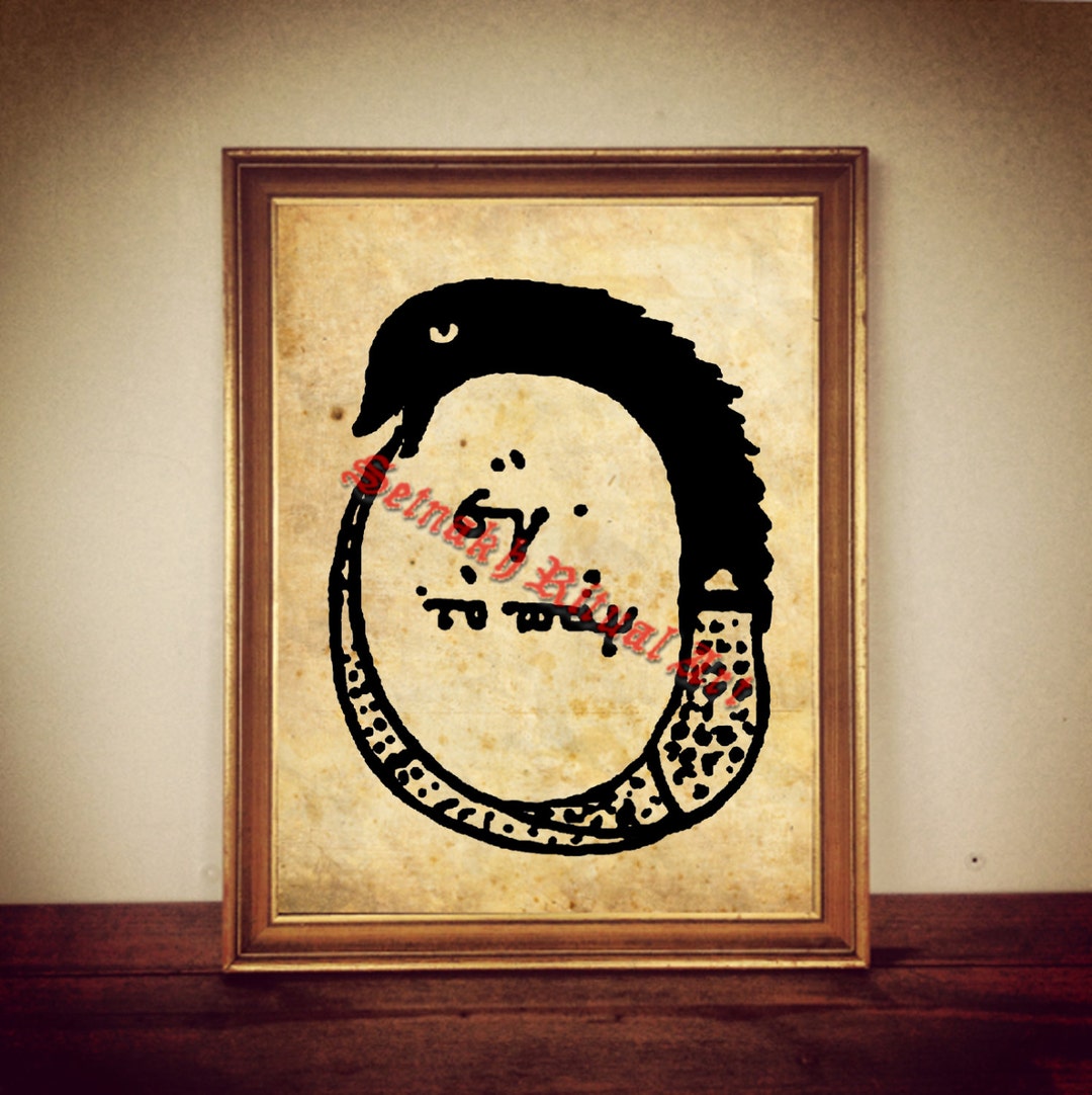 Ouroboros Print, Alchemy Snake Symbol, Alchemical Illustration, Gnostic ...