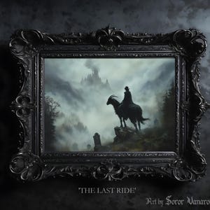 The Last Ride - Witch on a Cart to Dark Castle Print – Gothic Fantasy Art for Dark Decor, Witchcraft Lovers, Eerie Atmospheric Art #SV37