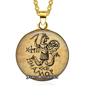 Abraxas talisman - The driving force of individuation (synthesis, maturity, oneness), Gnostic Jewelry, Mystical Pendant, Gnosticism #210