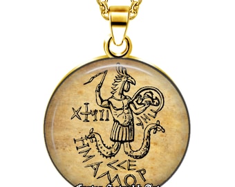 Abraxas talisman - The driving force of individuation (synthesis, maturity, oneness), Gnostic Jewelry, Mystical Pendant, Gnosticism #210