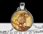 Lion devouring the Sun necklace, alchemical illustration, alchemy pendant, witchcraft, magick gift, occult symbol, magic picture #281.2