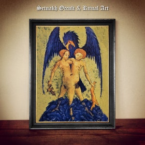 Esoterische Illustration, Poster zum Ausdrucken, okkulte Illustration, mittelalterliches Poster, Esoterik Deko #A19