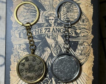Keychain or Locket for the 72 Angels talisman coins, luck, love, protection, health, money talisman / note: coins can be ordered separately