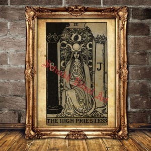 The High Priestess Tarot print, Intuition, sacred knowledge, divine feminine, the subconscious mind. Tarot card poster, occult art #396.2