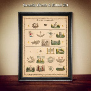Odd fellow’s encampment chart – vintage masonic print, Freemasons poster, antique print, Masons, illustration, Freemasonry Lodge #TMP6