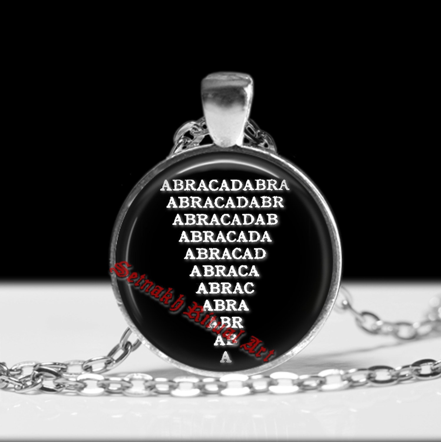 Nedar-Pendentif Abracadabra, Amulette Ésotérique Occulte Magique, Breloque  en Acier Inoxydable, Accessoires de Bijoux, Cadeau, 2Pcs