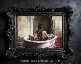Countess Elizabeth Bathory Art Print - Gothic Portrait Wall Decor, Dark Vampiric Artwork for Fans of Macabre and Horror Aesthetic #SV10