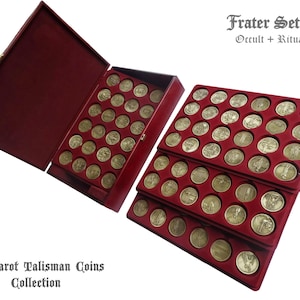 Luxus Tarot Set neu gestaltet in 78 Münzen - Sammlung inspiriert von Rider-Waite-Colman-Smith Deck - Wahrsagungsgeschenk für anspruchsvolle Sammler