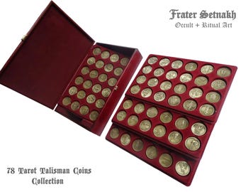 Luxury Tarot Set Reimagined in 78 Coins - Collection Inspired by Rider-Waite-Colman-Smith Deck - Divination Gift for Demanding Collectors