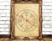 WEALTH BLESSING, first Jupiter Pentacle print, Psalm quote, The Greater Key of Solomon art poster, occult print, magic home decor #103.1J