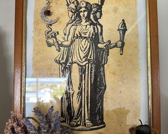 Lámina de Hécate – Diosa griega, brujería, decoración gótica para el hogar #W89