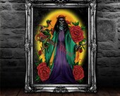 THE REDEEMER - Santa Muerte poster, Saint Death poster, Occult altar decor, Voodoo print, magic poster, gothic art  #435.3