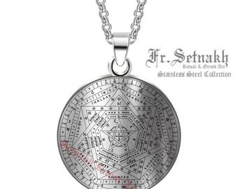 Sigillum Dei Aemeth, Engraved Pendant, John Dee Enochian Seal Amulet #115