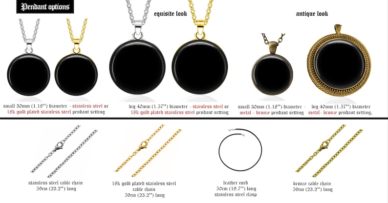 the different types of pendants are shown