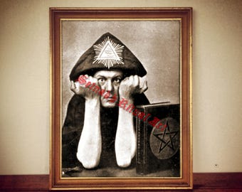 Retrato de Aleister Crowley, Arte Oculto, Decoración Gótica para el Hogar #37