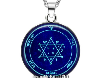 Fourth pentacle of Jupiter pendant, wealth talisman, Solomon Seals necklace, ritual amulet, occult necklace, ceremonial magick, Goetia #103