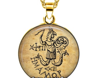 Pingente Talismã Abraxas – Joia Gnóstica, Símbolo Místico nº 210
