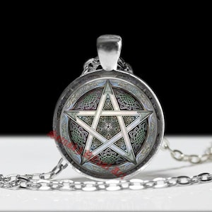 Pentagram jewelry, wiccan pendant, witch necklace, occult accessories, magic talisman, pagan amulet, witchcraft jewelry #111