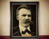 Friedrich Nietzsche portrait print, a German philosopher, cultural critic, composer, poet, writer, philologist, Übermensch theory #PR6