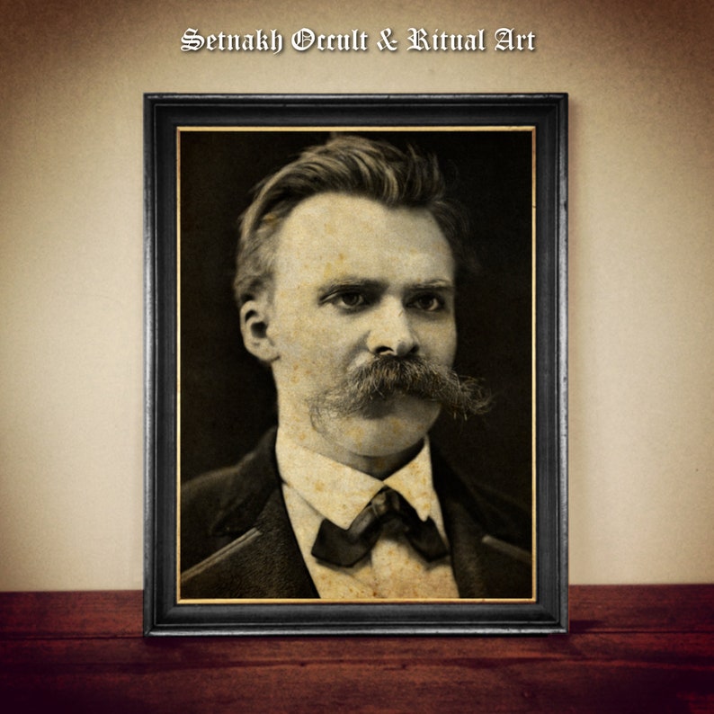 Friedrich Nietzsche Portrait Print, German Philosopher, Vintage Home Decor #PR6 image 1