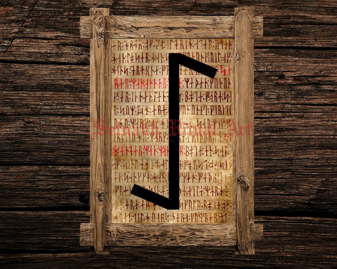 Eoh Rune Eihwaz Print, Rune Illustration, Elder Futhark Art, Viking Home Decor ...