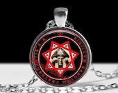 Crowley Seal pendant, Mark of the Beast amulet,  Star of Babalon necklace, Thelemic jewelry #465