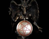 Inverted pentagram medallion, Satanic jewelry, Lucifer pendant