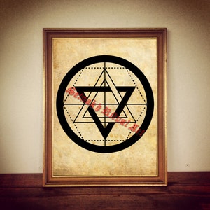 Martinist Order emblem print, occult pentacle poster, esoteric art, occultism, magick, ritual altar decor, seal, magic symbol #357