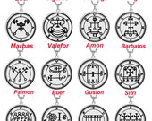 The Seals of the 72 Goetia Demons from the Lesser Key of Solomon (1-36), Lemegeton, Stainless Steel Pendant Necklace