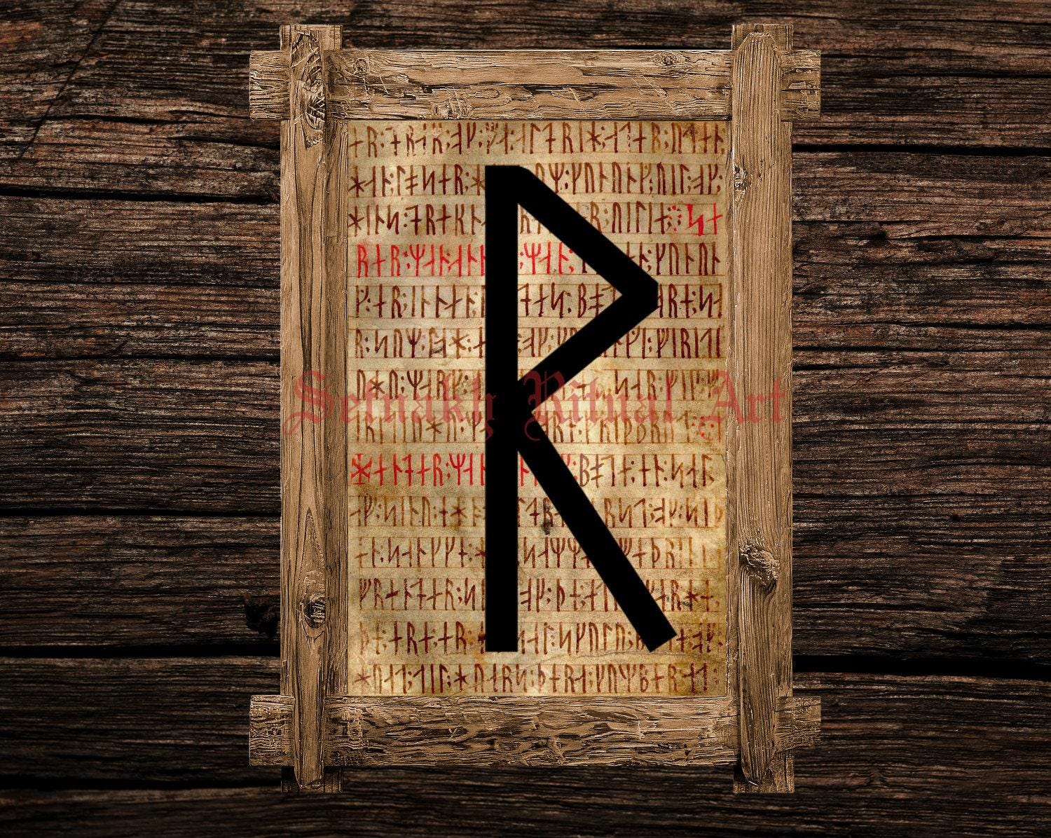 Raidho Rune Graphic Raidho Print, Rune Illustration, Elder Futhark Art, Viking Home Decor ...