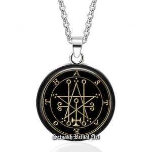 29 ASTAROTH Dämonen Siegel Anhänger, Goetia Siegel Kette, Lemegeton Schmuck, Kleiner Schlüssel Salomons, Ritual Amulett #104.29