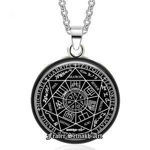 Talismán con sello de los siete arcángeles, joyas de ángeles, colgante mágico, collar ocultista, Miguel, Gabriel, Zadkiel, Samael, Rafael, Tzafqiel #467