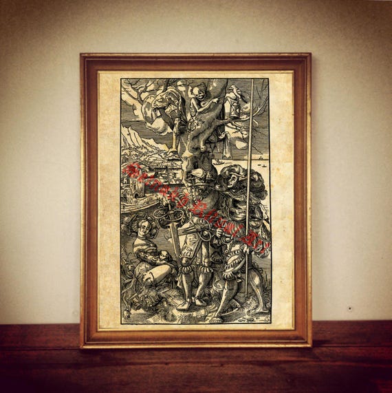 Death print, skeleton poster, memento mori decor, medieval wall art, vanitas, satanic poster, occult, gothic art print #102