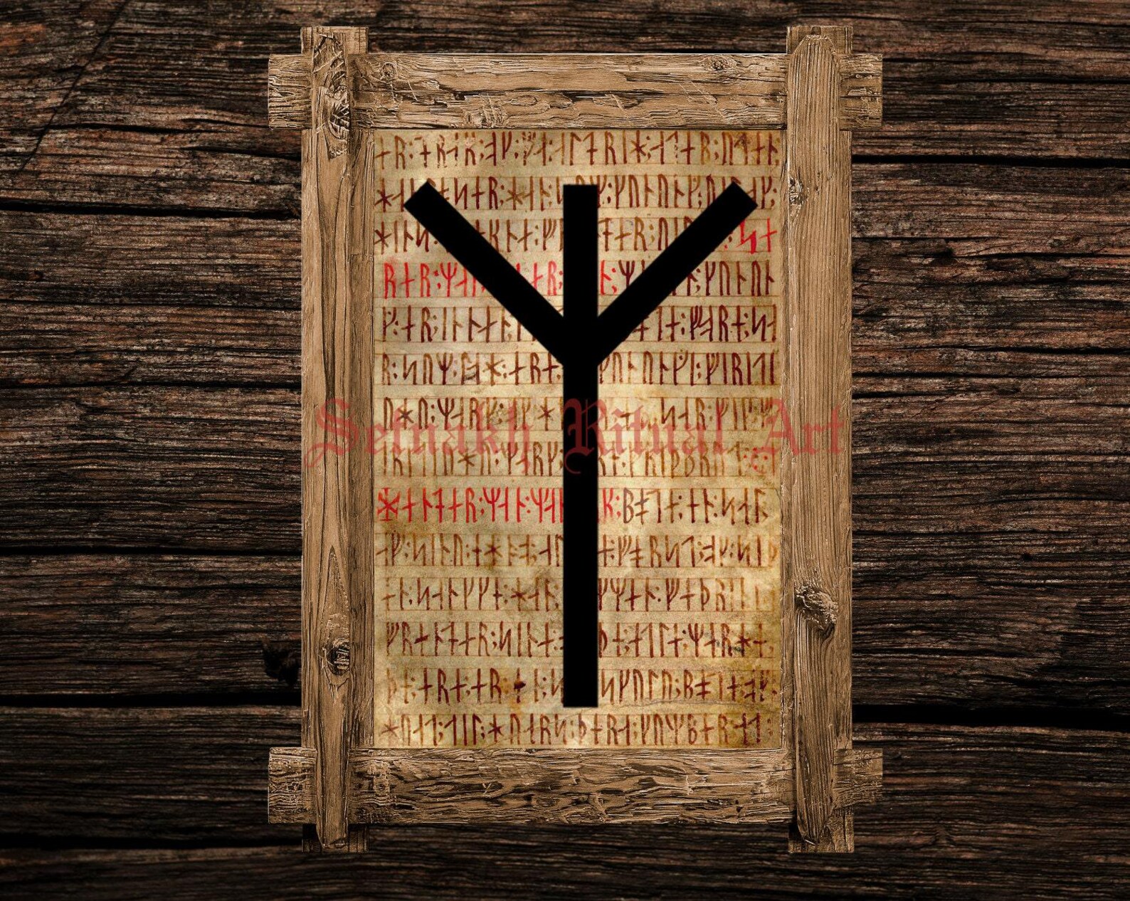Algiz Print, Rune Illustration, Elder Futhark Art, Viking Home Decor ...