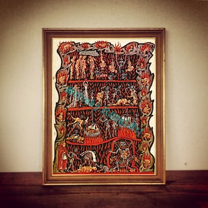 Hell print, Devil in Hell poster, demonic art, occult home decor, demonology, satanic art, Satan in Hell, sinners  #405