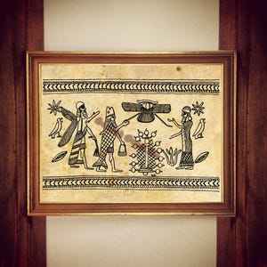 Anu Sky God Print – Mesopotamian Cylinder Seal Art #518.11