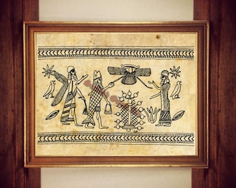 Anu Sky God Print – Mesopotamian Cylinder Seal Art #518.11